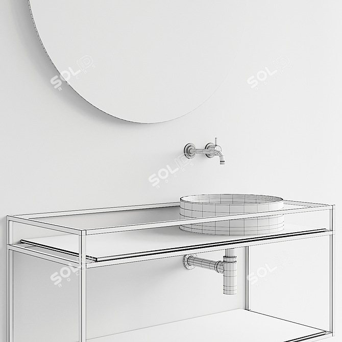 Galassia Tabulae Set 2 Vanity Unit with Smart B Countertop Washbasin 3D model image 5