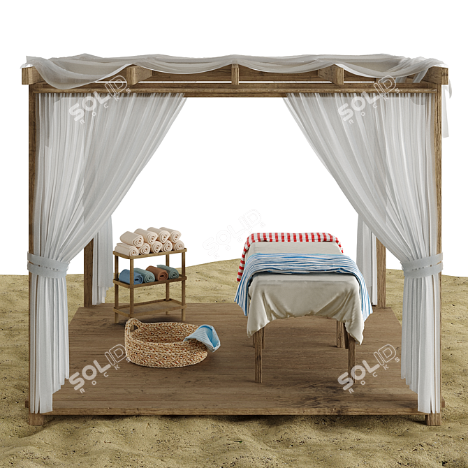 Beach Lounge Outdoor Set 3D model image 2