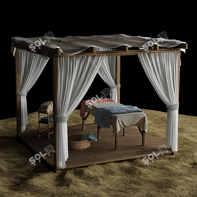 Beach Lounge Outdoor Set 3D model image 3