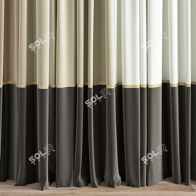 Modern Polygonal Curtain 3D Model 3D model image 3