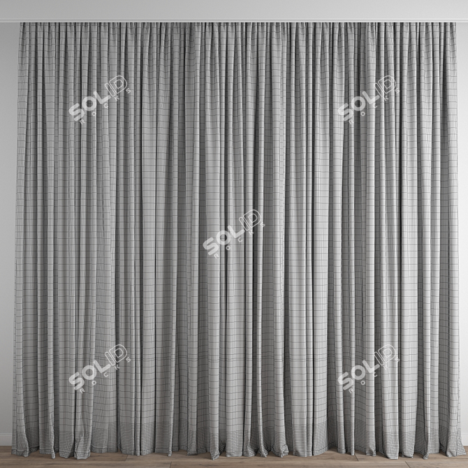 Modern Polygonal Curtain 3D Model 3D model image 5