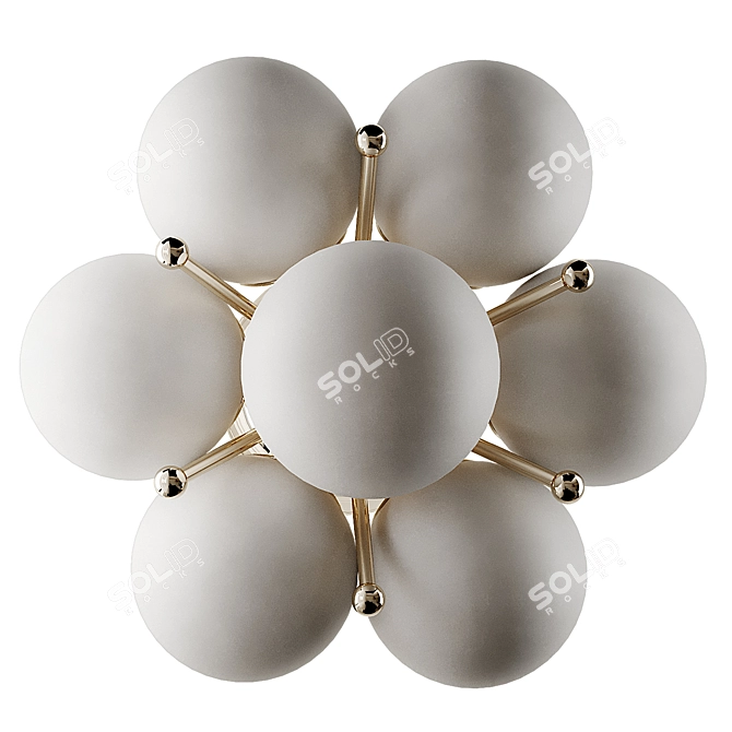 Contemporary Sakura Flush Mount 3D model image 4