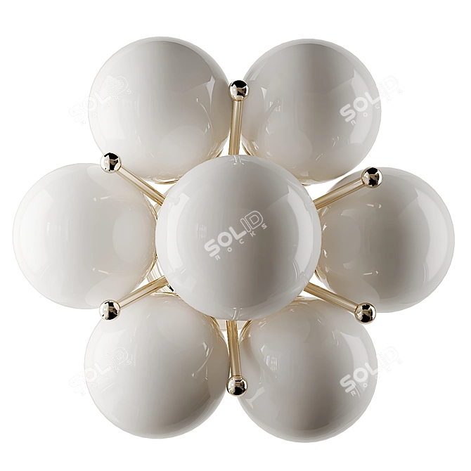 Contemporary Sakura Flush Mount 3D model image 5