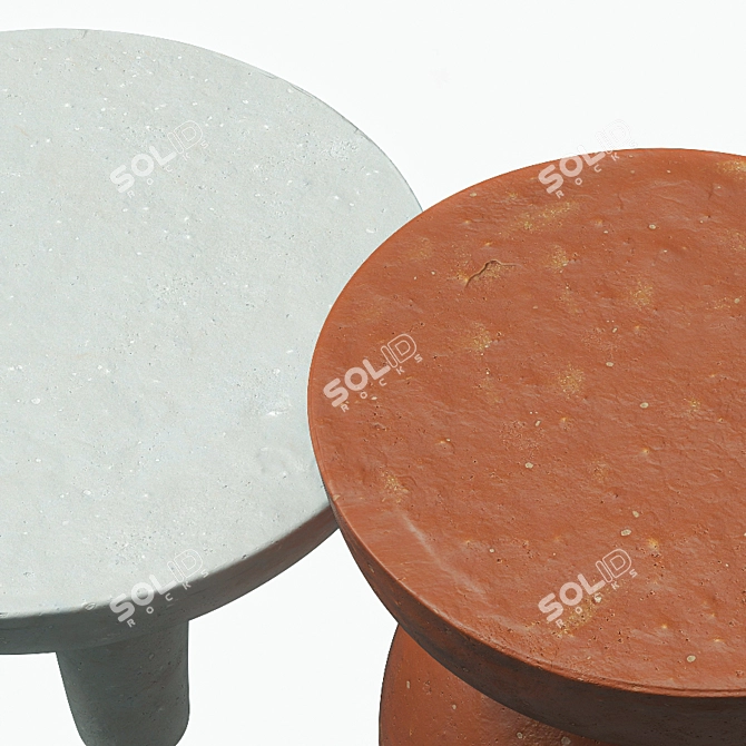 Earthen Unity: Clay Side Tables 3D model image 2