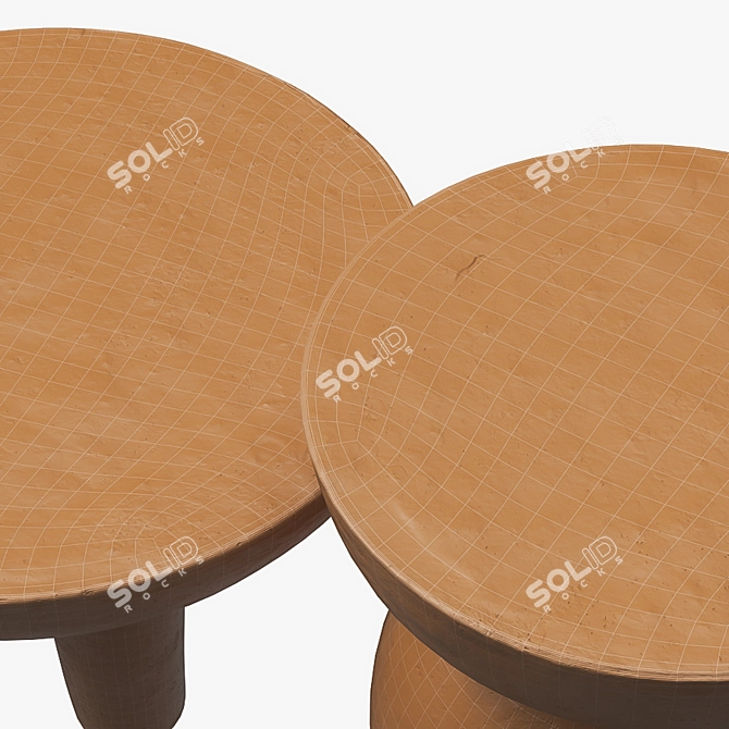 Earthen Unity: Clay Side Tables 3D model image 4