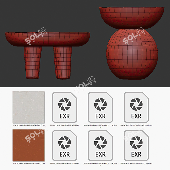 Earthen Unity: Clay Side Tables 3D model image 5