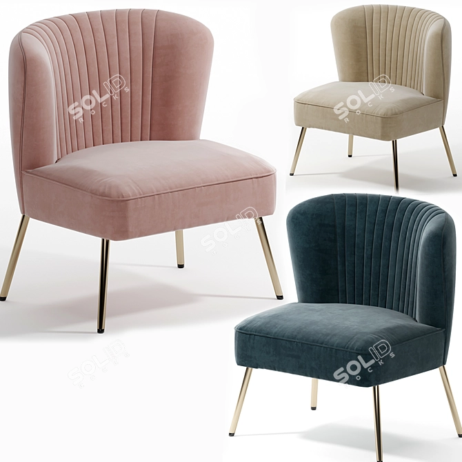 Elegant Nathalie Side Chair 3D model image 1