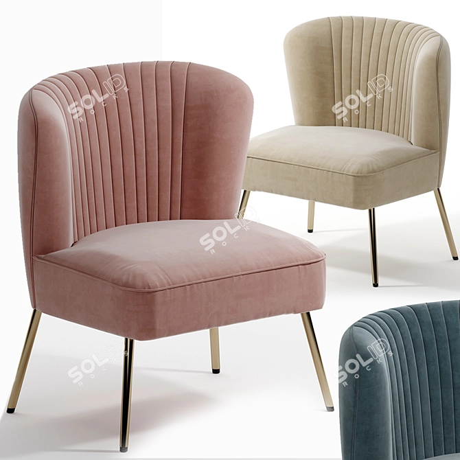 Elegant Nathalie Side Chair 3D model image 6
