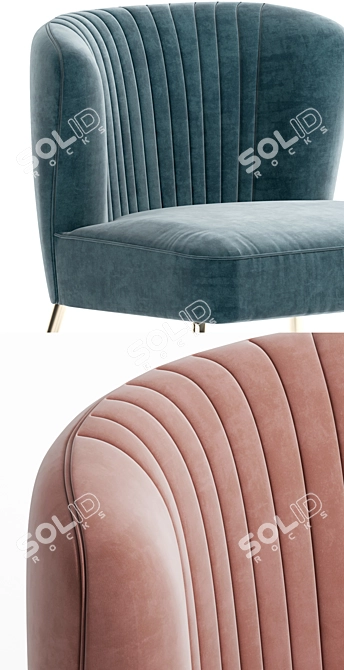 Elegant Nathalie Side Chair 3D model image 9