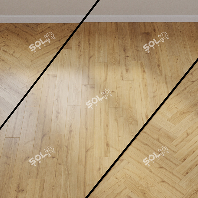 Harmonious Oak Laminate Flooring 3D model image 1