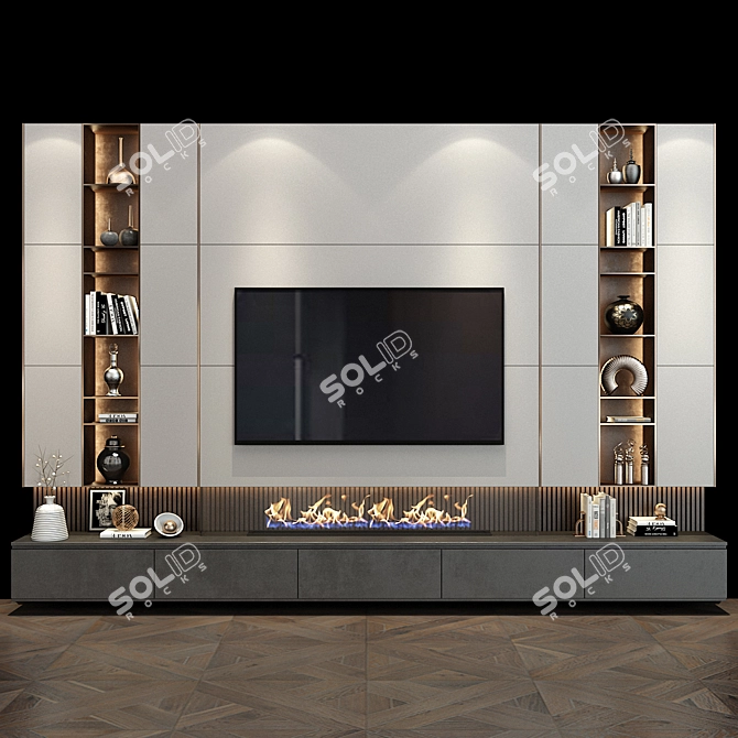 Modern TV Shelf Set 324 3D model image 1