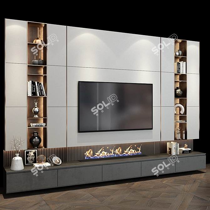 Modern TV Shelf Set 324 3D model image 2