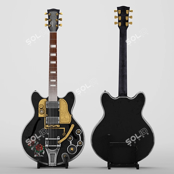 SteamGuitar: Electric Guitar with Steampunk Elements 3D model image 1