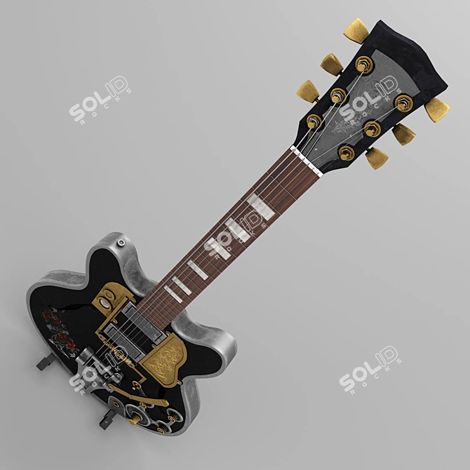 SteamGuitar: Electric Guitar with Steampunk Elements 3D model image 4