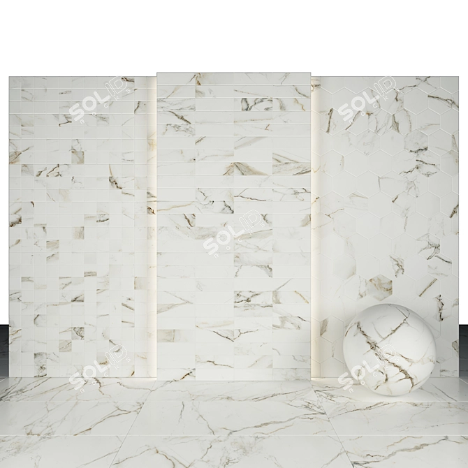 Elegant Emotion White Marble 3D model image 3