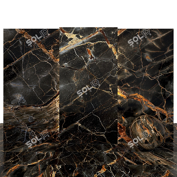 Brown Gold Marble: Luxurious Texture for Stunning Designs 3D model image 2