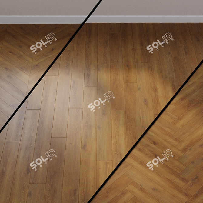 Authentic Honey Veneto Oak Laminate Floor 3D model image 1