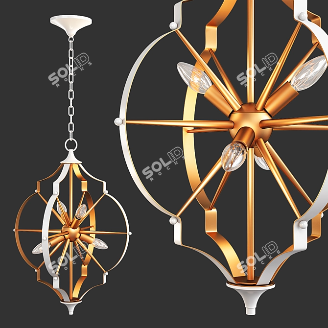 Laguna Beach Chandelier: Stunning Coastal Elegance 3D model image 1