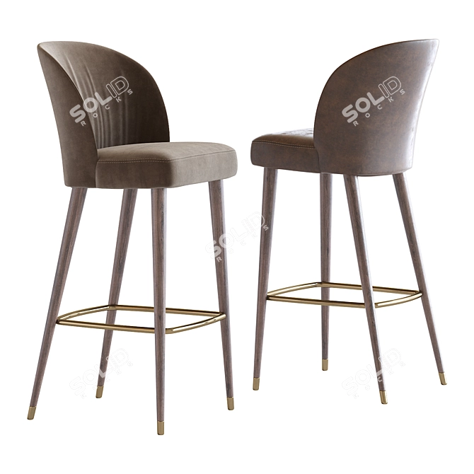 Elegant Rose Barstool 3D model image 2