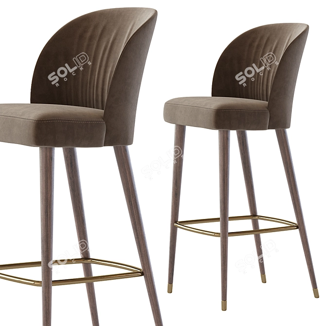 Elegant Rose Barstool 3D model image 3