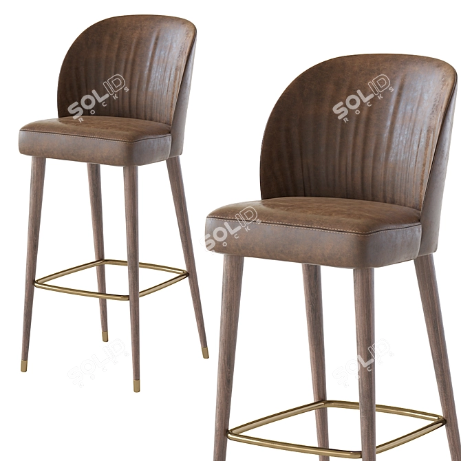 Elegant Rose Barstool 3D model image 4