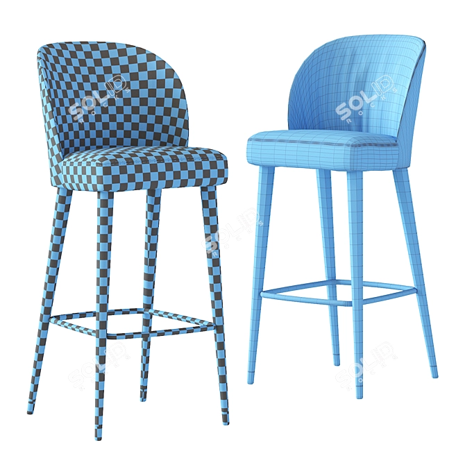 Elegant Rose Barstool 3D model image 5