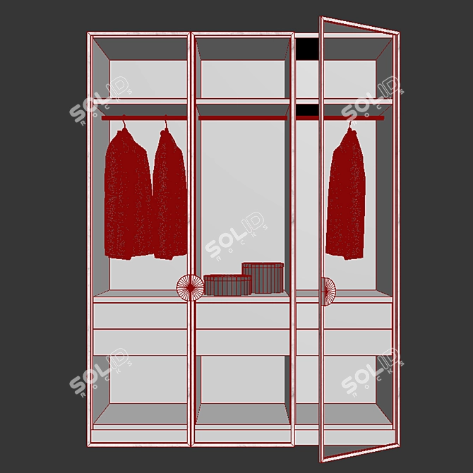 Spacious Edit Poly Cupboard 1800x2400x600mm 3D model image 4