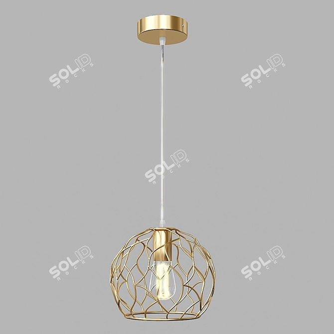 Modern Single Globe Pendant 3D model image 2