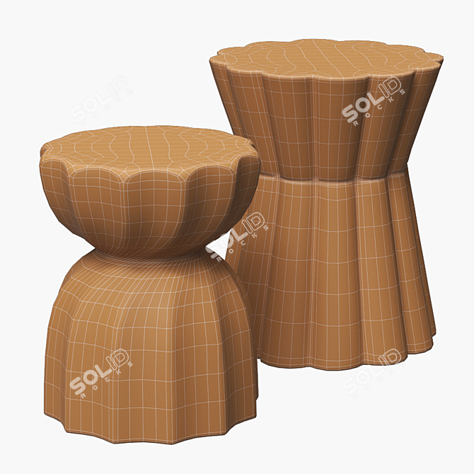 Clay Accent Side Tables Set 3D model image 4