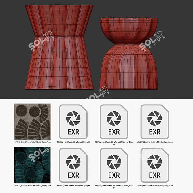Clay Accent Side Tables Set 3D model image 5