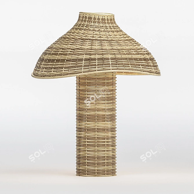 Seta Wicker Table Lamp: Rustic Elegance 3D model image 1