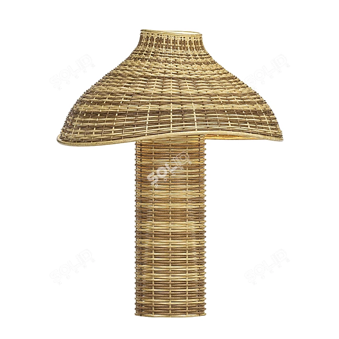Seta Wicker Table Lamp: Rustic Elegance 3D model image 2