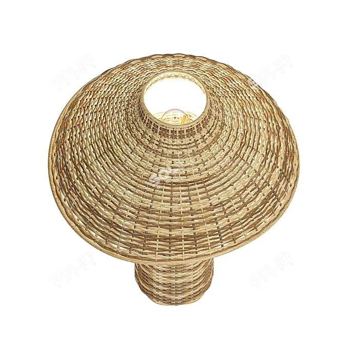 Seta Wicker Table Lamp: Rustic Elegance 3D model image 4