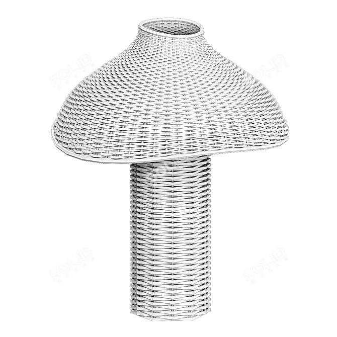 Seta Wicker Table Lamp: Rustic Elegance 3D model image 5