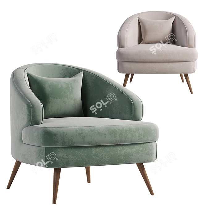 Modern Armchair: Perfect Blend of Style and Comfort 3D model image 1