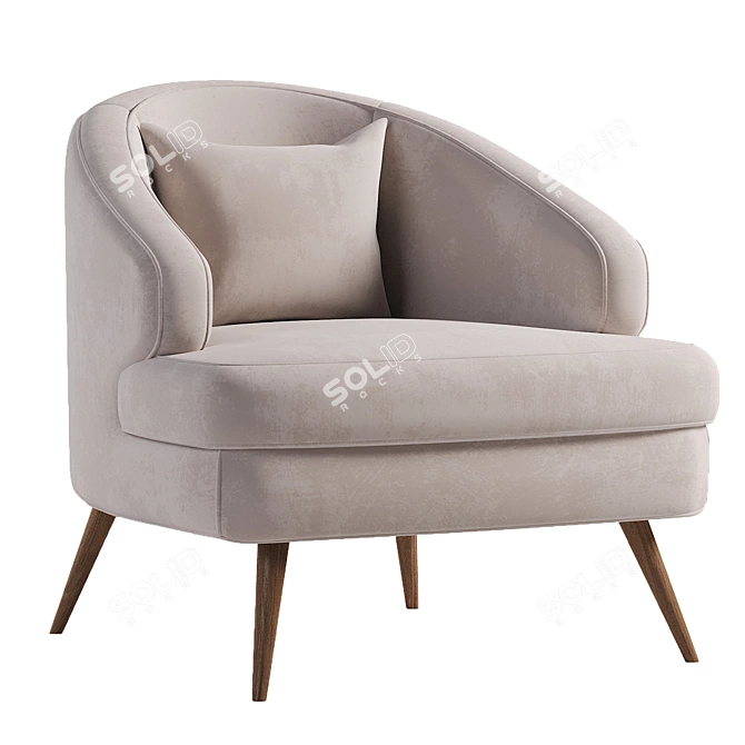 Modern Armchair: Perfect Blend of Style and Comfort 3D model image 3