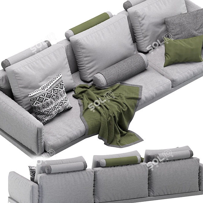 Compact Romeo Sofa Set 3D model image 2