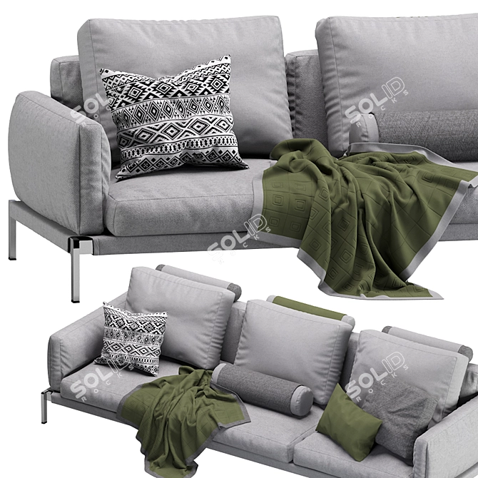 Compact Romeo Sofa Set 3D model image 4