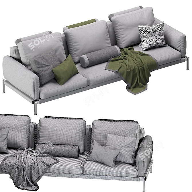 Compact Romeo Sofa Set 3D model image 5