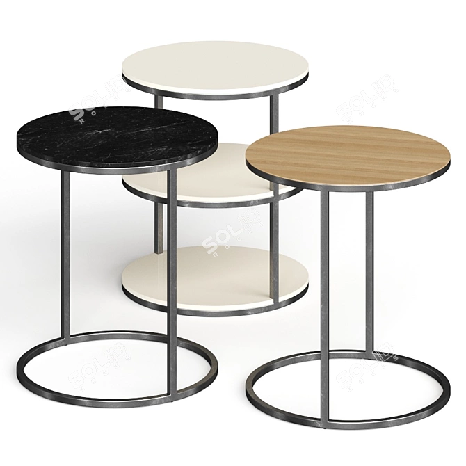 Elegant Meridiani Pek Coffee Tables 3D model image 1