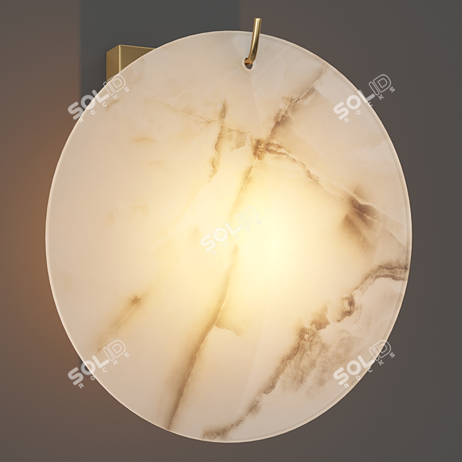 Marble Disk Wall Lamp 3D model image 1