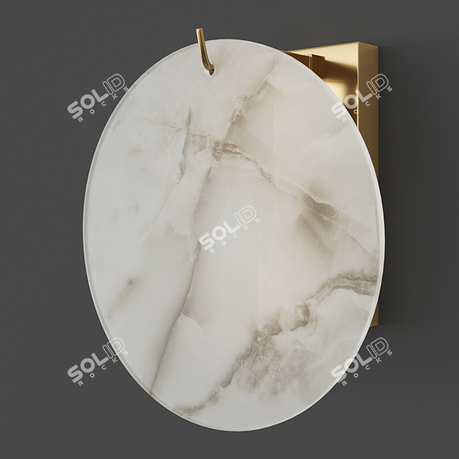 Marble Disk Wall Lamp 3D model image 2