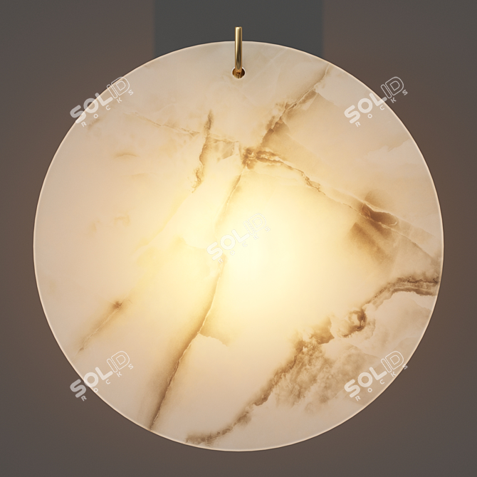 Marble Disk Wall Lamp 3D model image 3