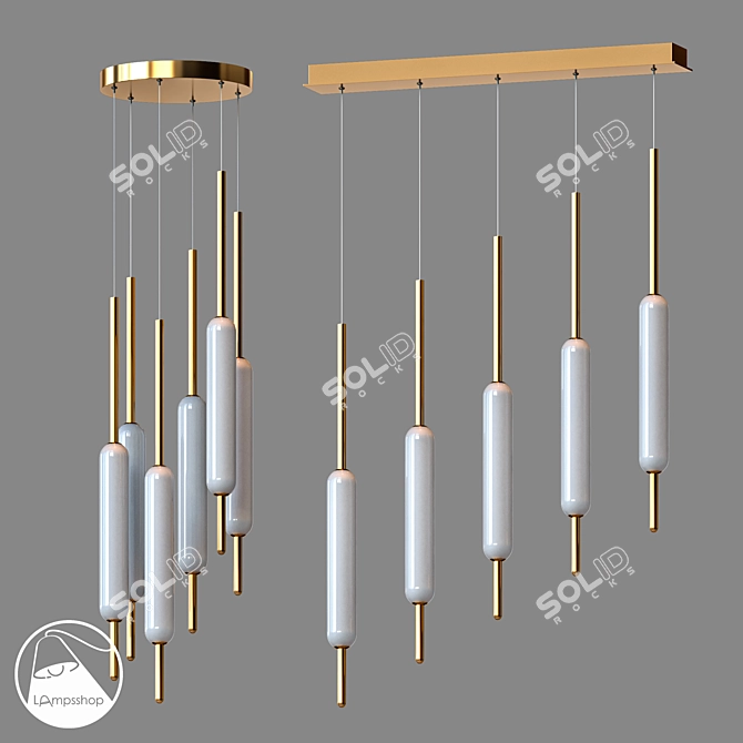 Cane Pendant Lights in Various Sizes 3D model image 1