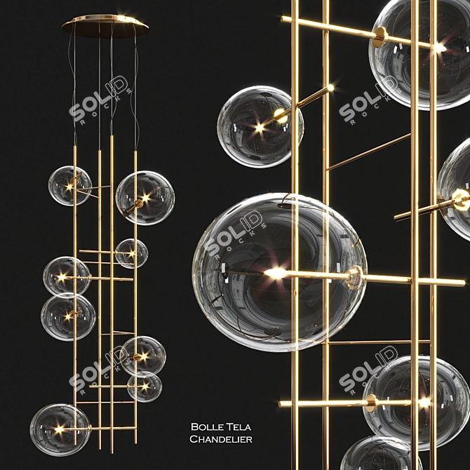 Bolle Tela: Elegant Chandelier by Gallotti & Radice 3D model image 1