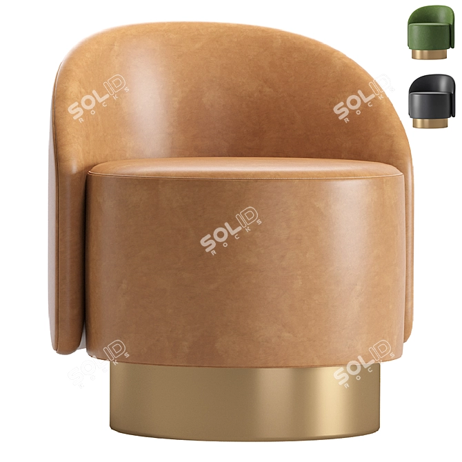 Modern Leather Small Armchair by Tacchini 3D model image 1