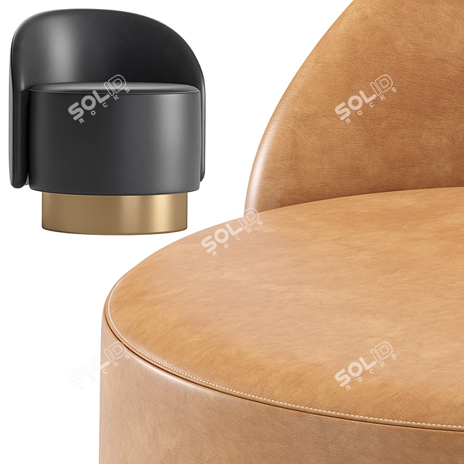 Modern Leather Small Armchair by Tacchini 3D model image 4