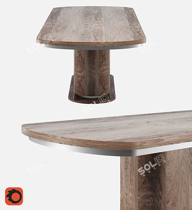 Walnut Dining Table: STOCKHOLM ST05 3D model image 3