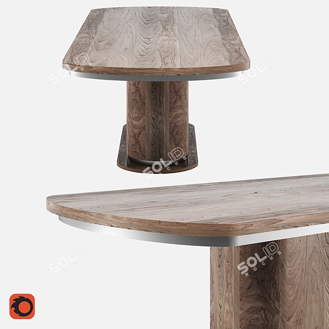 Walnut Dining Table: STOCKHOLM ST05 3D model image 7