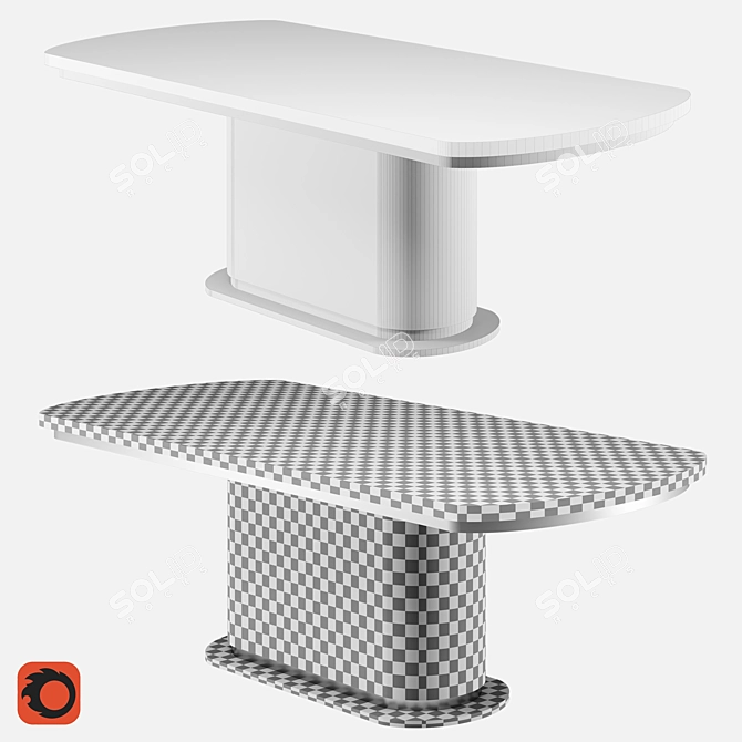 Walnut Dining Table: STOCKHOLM ST05 3D model image 8